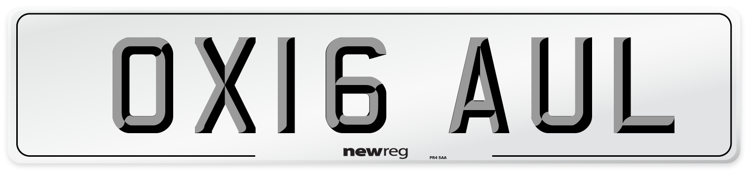 OX16 AUL Number Plate from New Reg